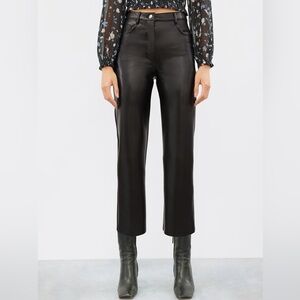 Aritzia Wilfred Melina Cropped Vegan Leather High Waisted Pants, size 6